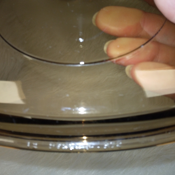 PYREX Amber Square Pyrex Lid ,A-7-C Large Knob, Lid - Picture 5 of 6